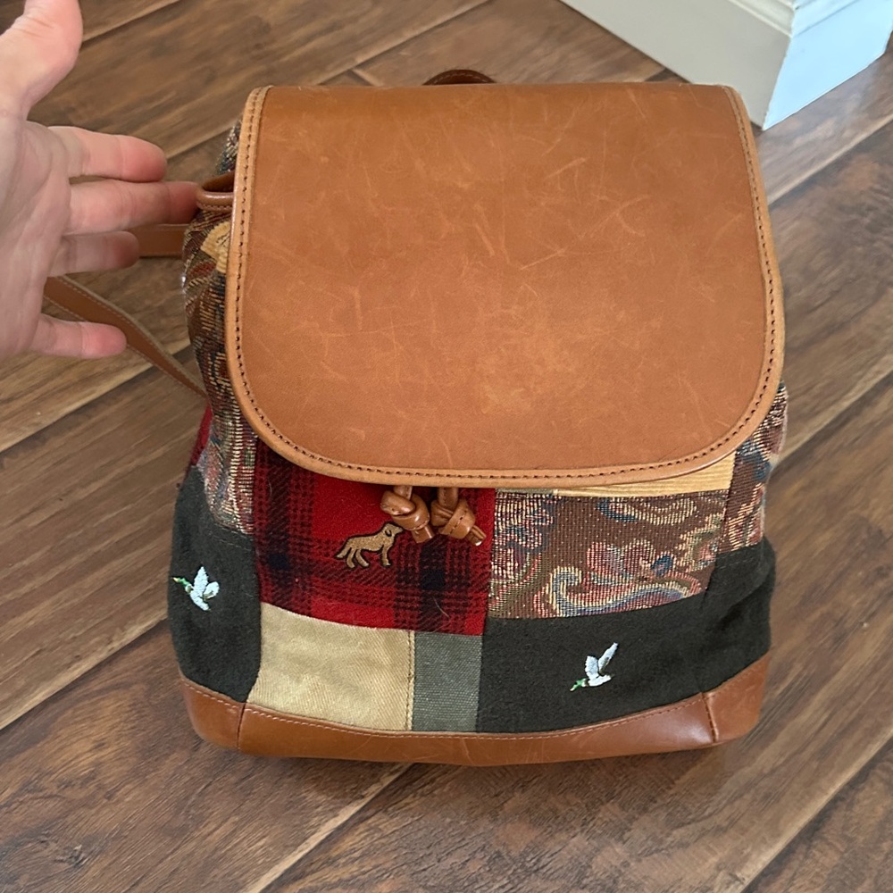 Ll Bean Patchwork Leather Backpack - image 1